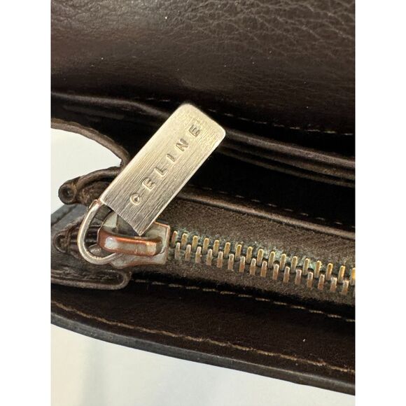 Céline Brown Triomphe Long Wallet with Contrast Stitching - Picture 4 of 10